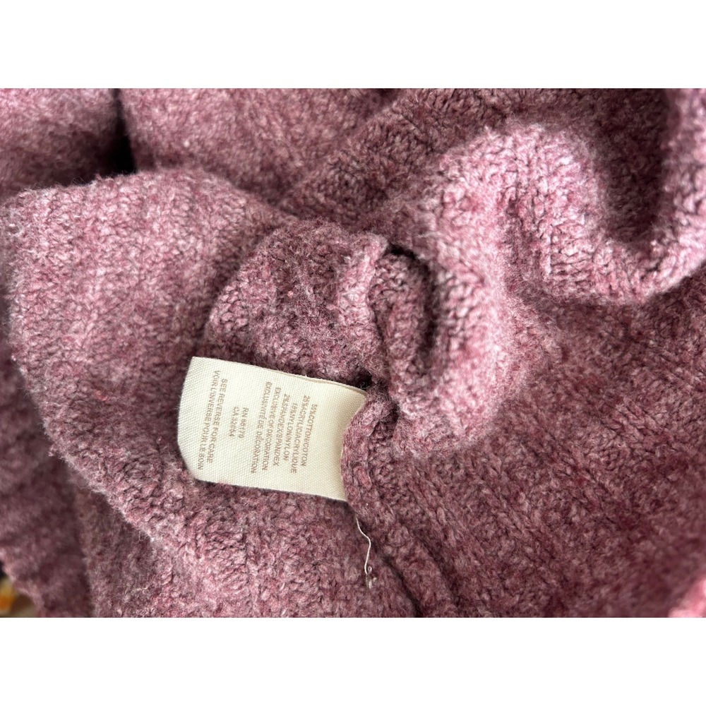Cottage-core Fall fringe knit purple pink sweater jacket small - Picture 9 of 9